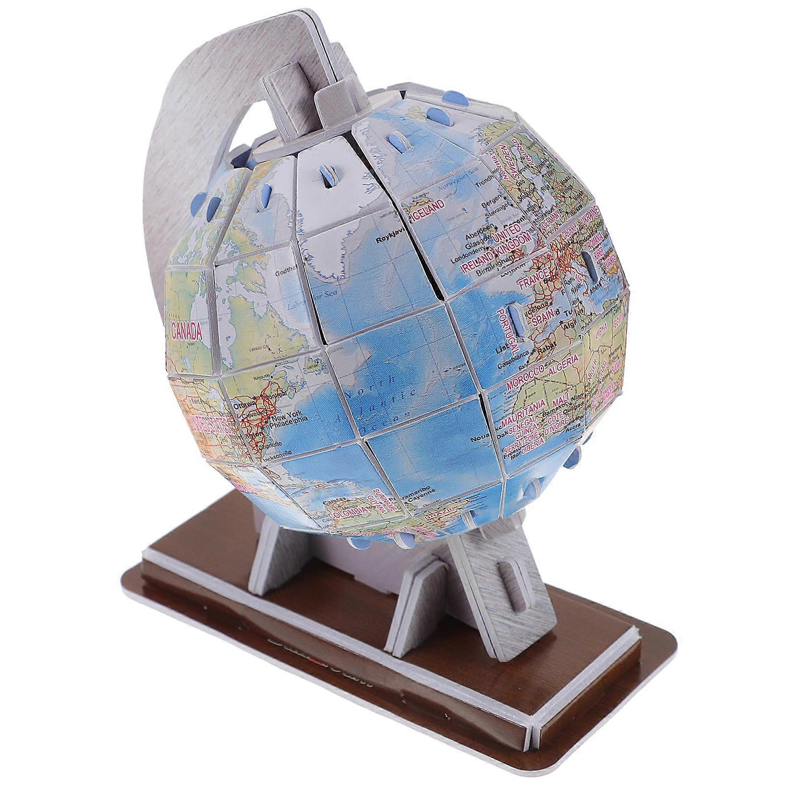 Kids 3D Globe Puzzle Paper Toy for Education 2Sets Assemble Model