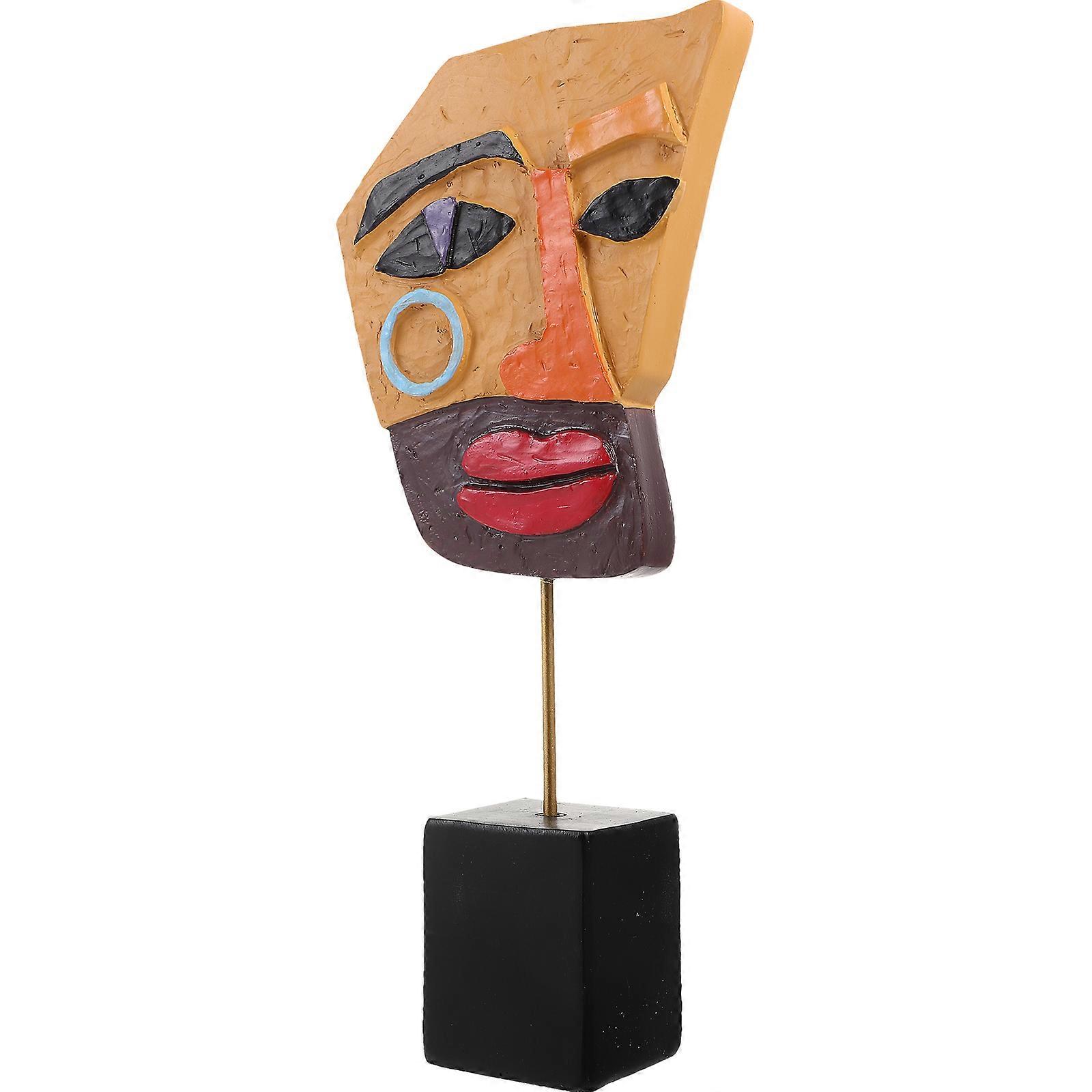 2Pcs Resin Abstract Face Figurines Creative Decorative Pieces for Living Room Gift Giving Unique Home Decor Style