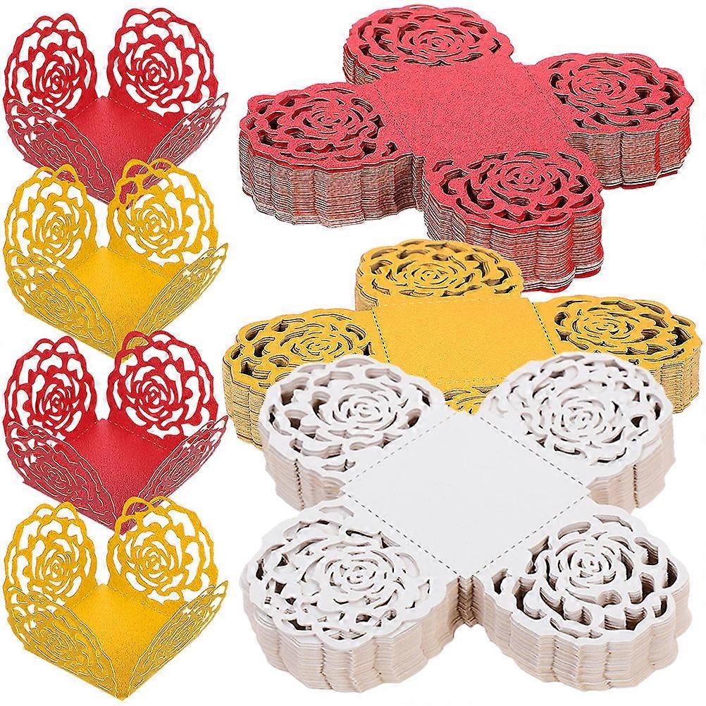 Chocolate Wrapping 150Pcs Elegant Design Hollow Design Party Candy Wrapping Papers 10.00X10.00X0.10CM Perfect For Weddings And Valentine's Day