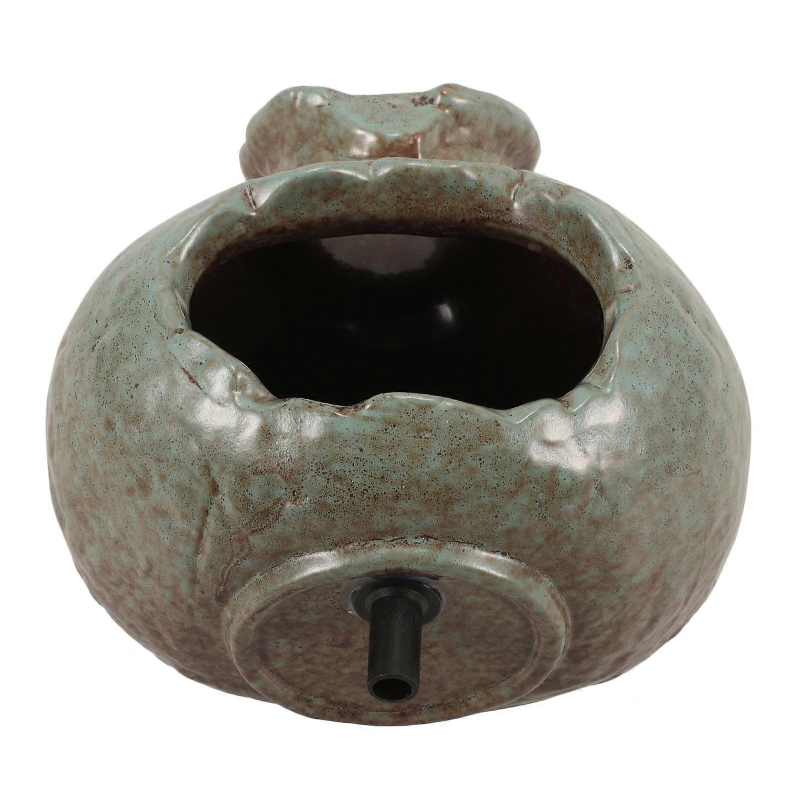 Decorative Fountain Jar Ceramic Pot for Water Circulating 2Pcs