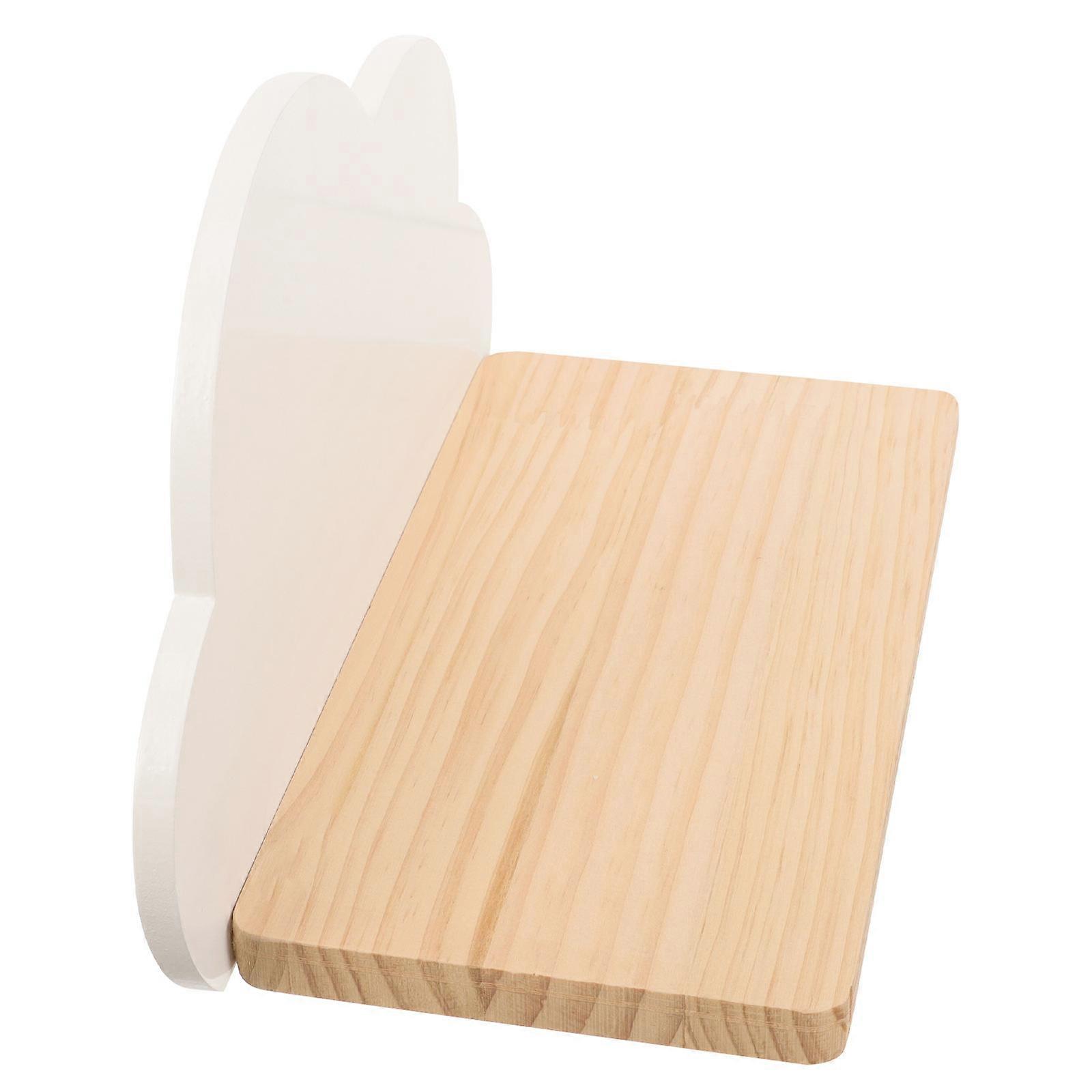 Solid Wood Floating Shelf Wall Mounted Multi-Functional Storage For Bathroom 11.20X6.48X5.50IN Easy Installation 1Set
