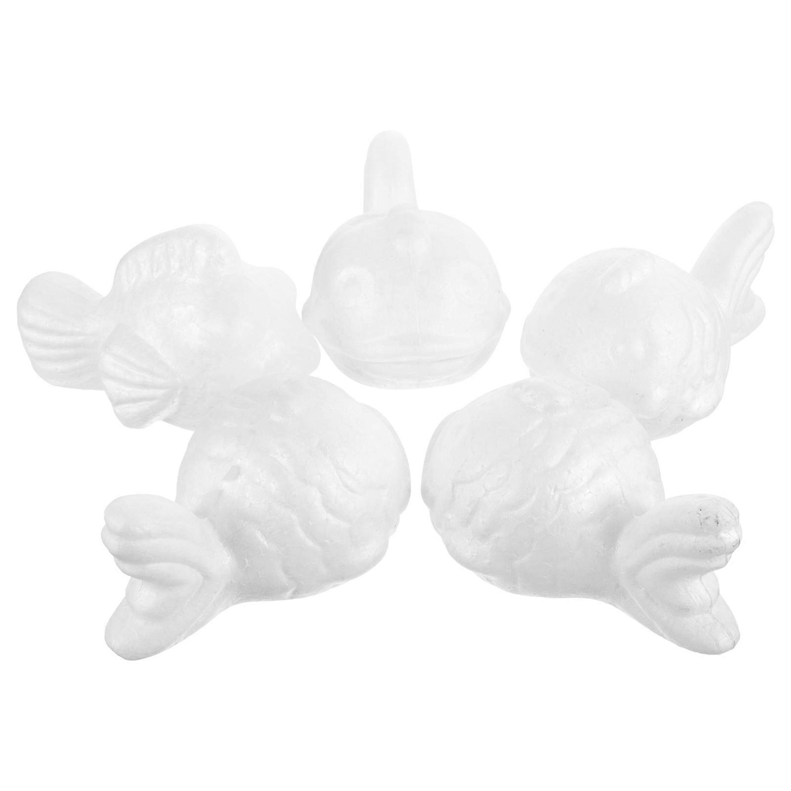 Unfinished Craft Foam Fish for DIY 5Pcs White Paintable Foam Models