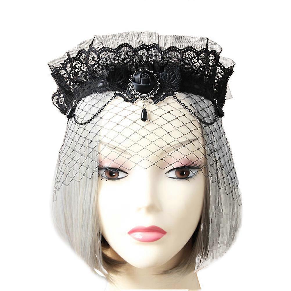 Veil Headband Lace Crown Pattern for Wedding Decoration Use 2Pcs