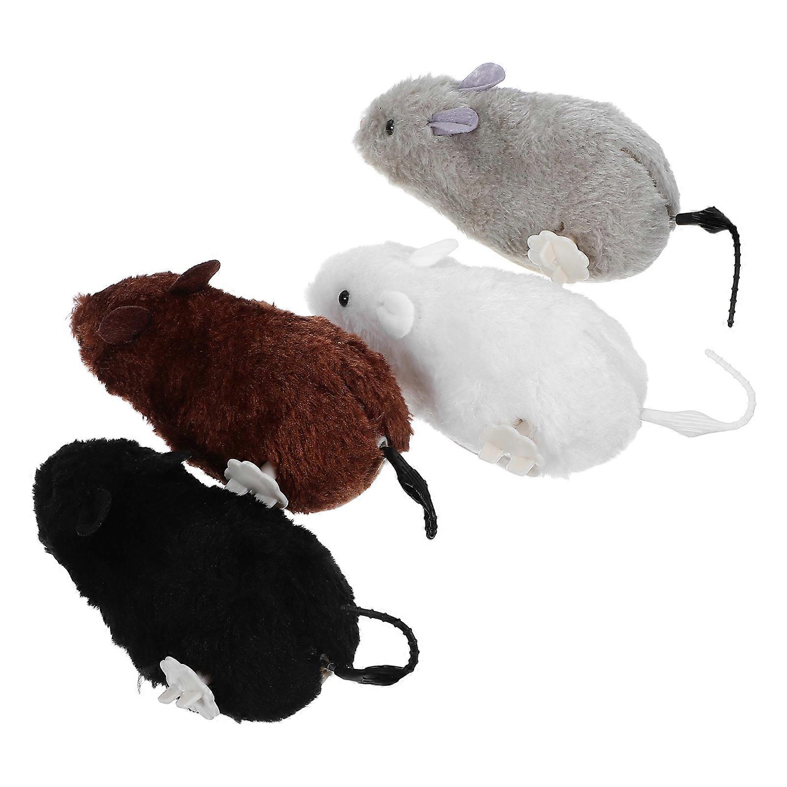 Interactive Mouse Cat Toy Wind Up No Batteries Needed Clockwork Mechanism 4Pcs Cat Entertainment