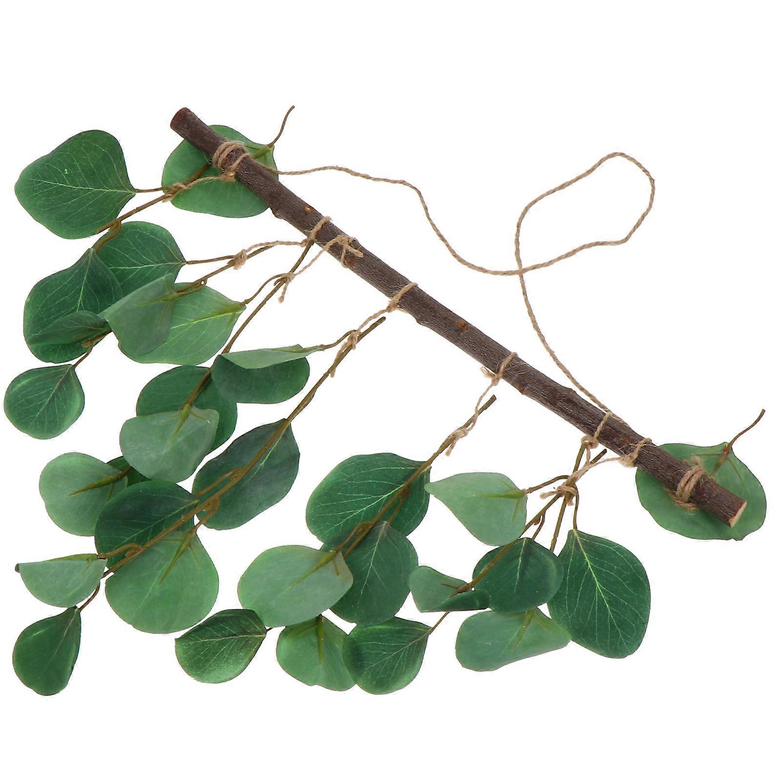 Artificial Plant Wall Ornament Leaf Pendant for Wedding Decor 2Pcs