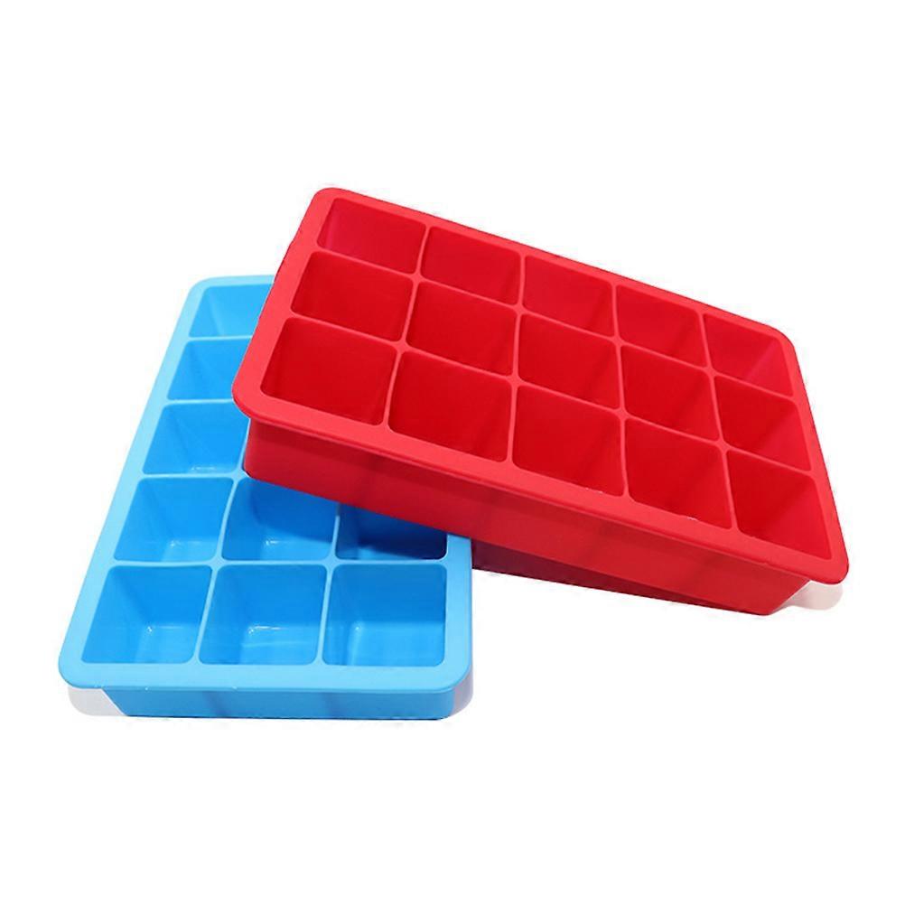 15 Cavities Ice Cube Cake Mold for Ice Making Use Silicone Red Tray