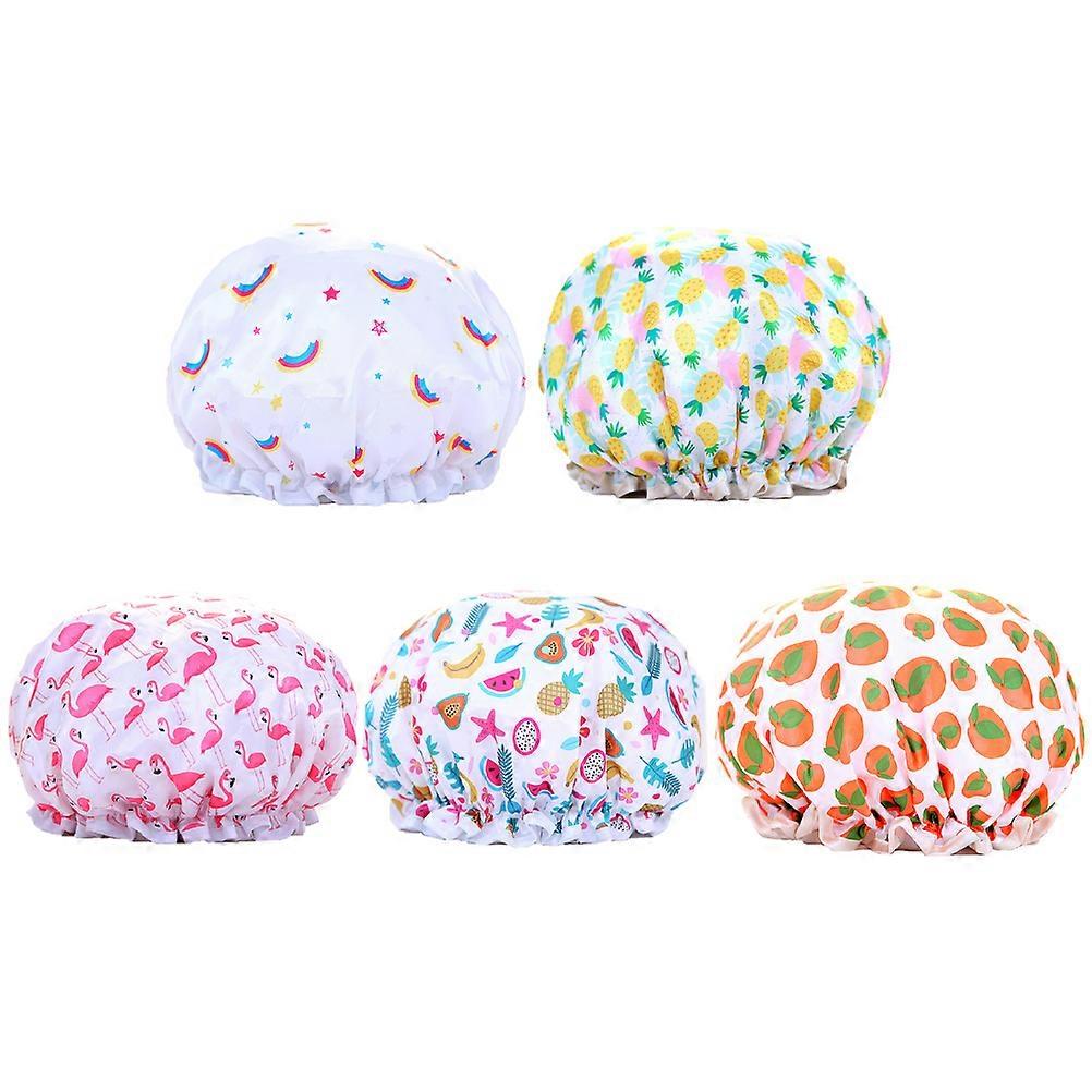 Bath Caps Plastic Shower Hats for Shower Use 15Pcs Double Sided Design