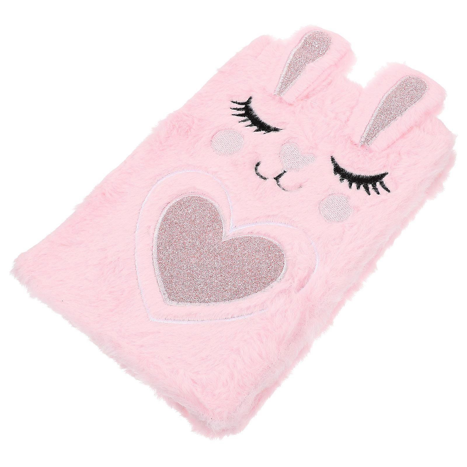 Daily Use Diary Book Plush Notebook for Writing 3Pcs Pink Fluffy Cover