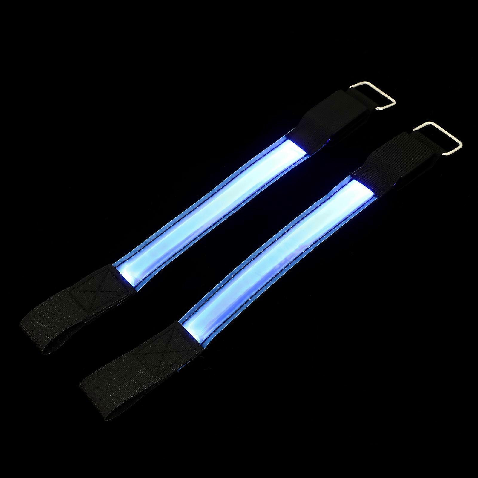 Running Reflective Gear Led Arm Safety Light Cycling Blue 27X2.5CM Warning Function 2Pack