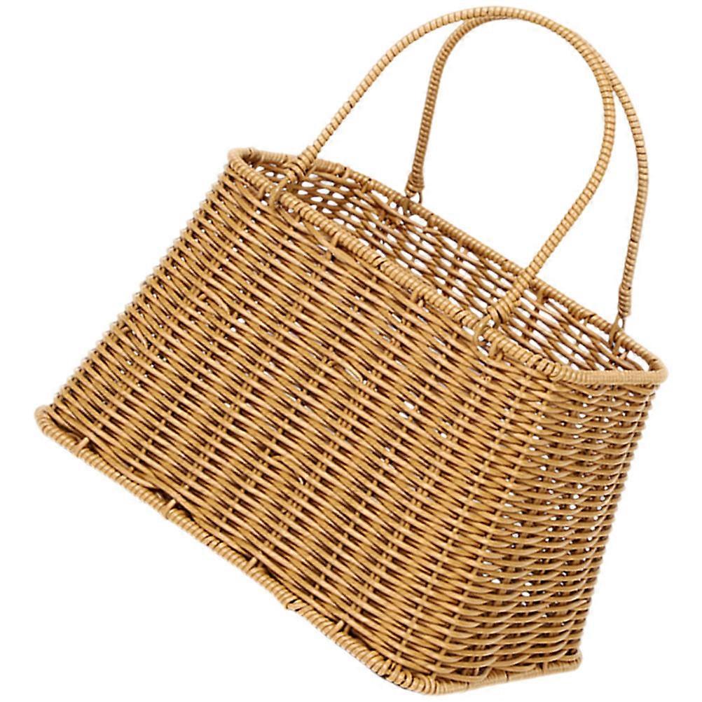 Khaki Portable Shopping Basket for Multi-Function Storage Use