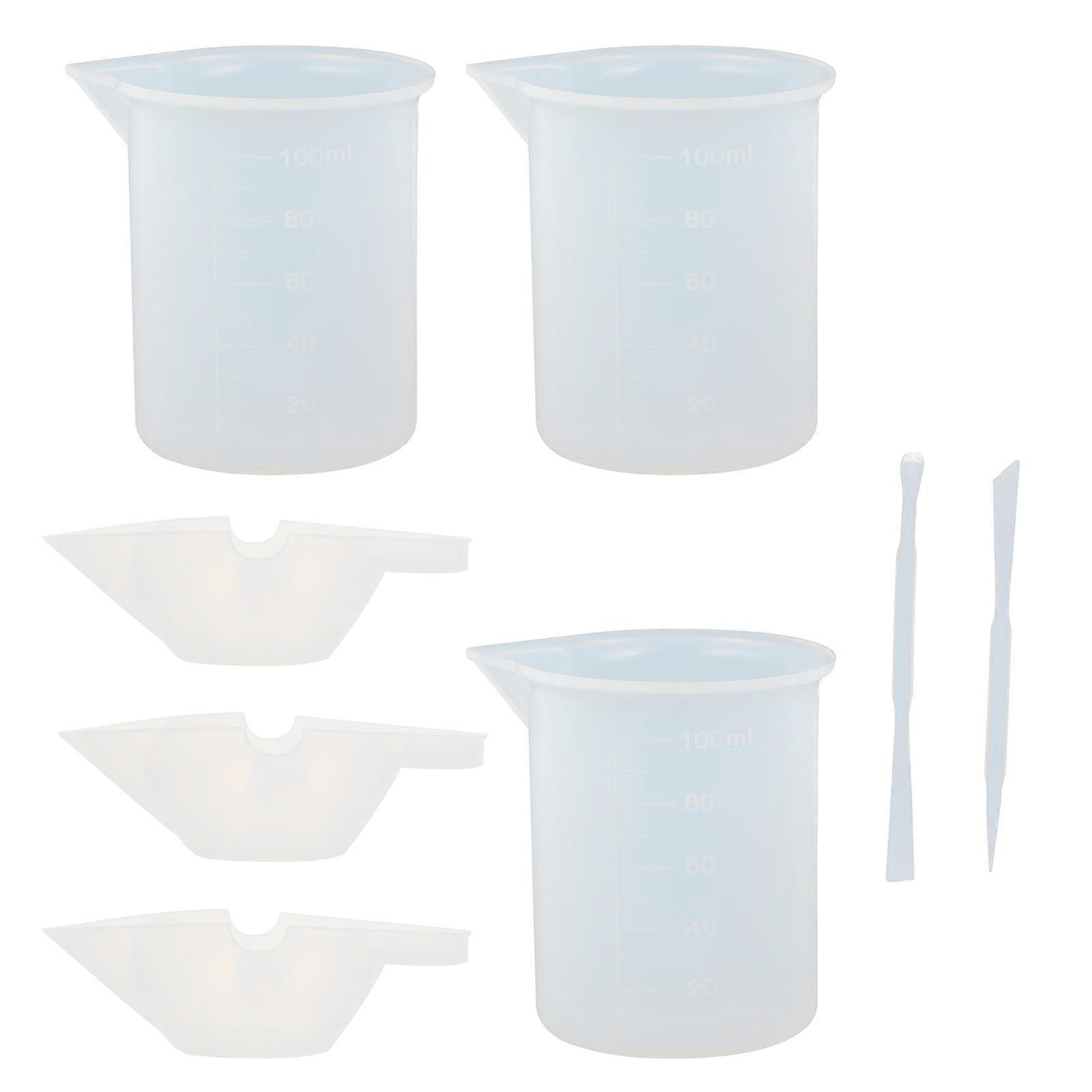 Silicone Dispensing Cups Measuring Cups for DIY Use 8Pcs White Accurate Silicone
