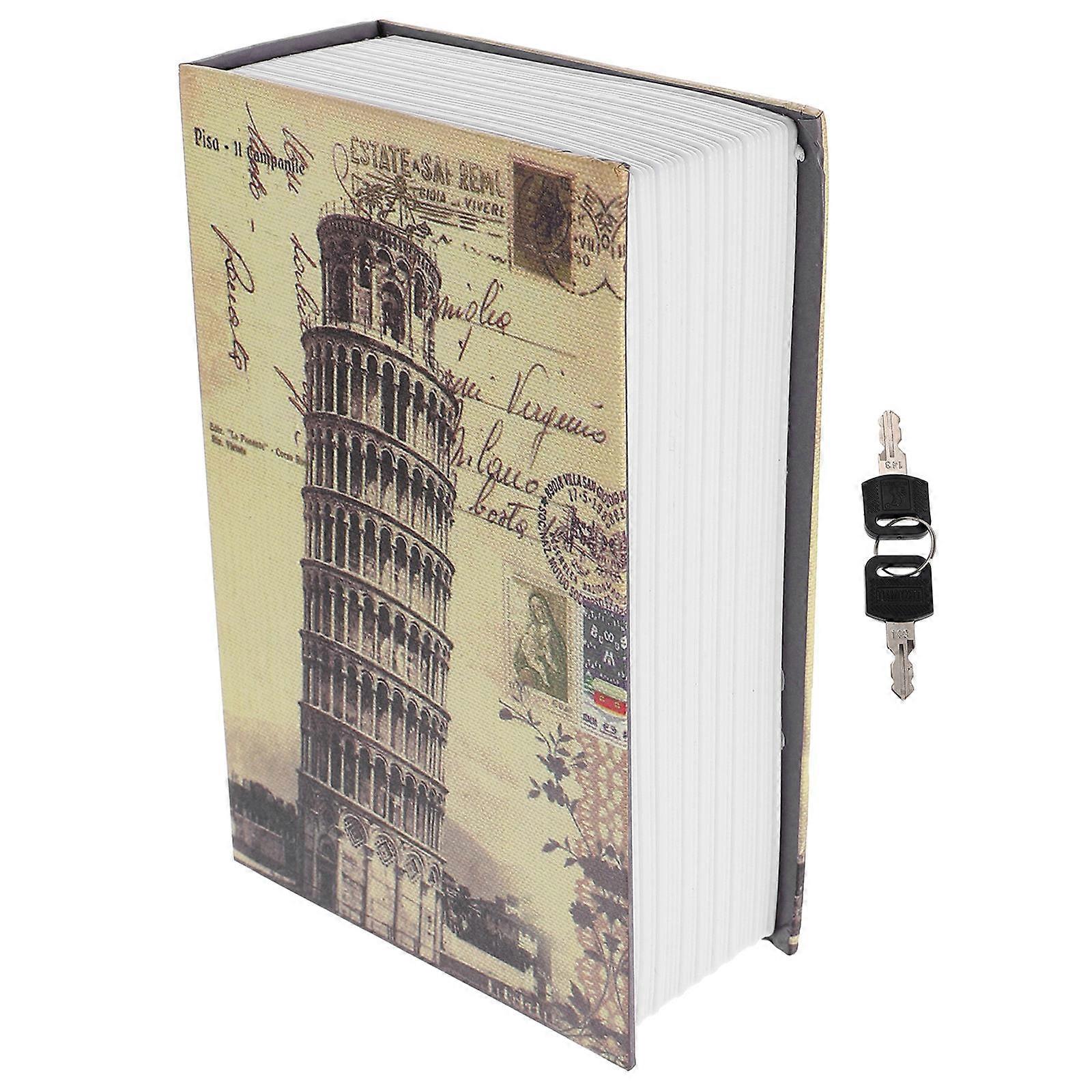 Simulation Book Lock Box for Storage Use 2Pcs Retro Style Secret Safe Box