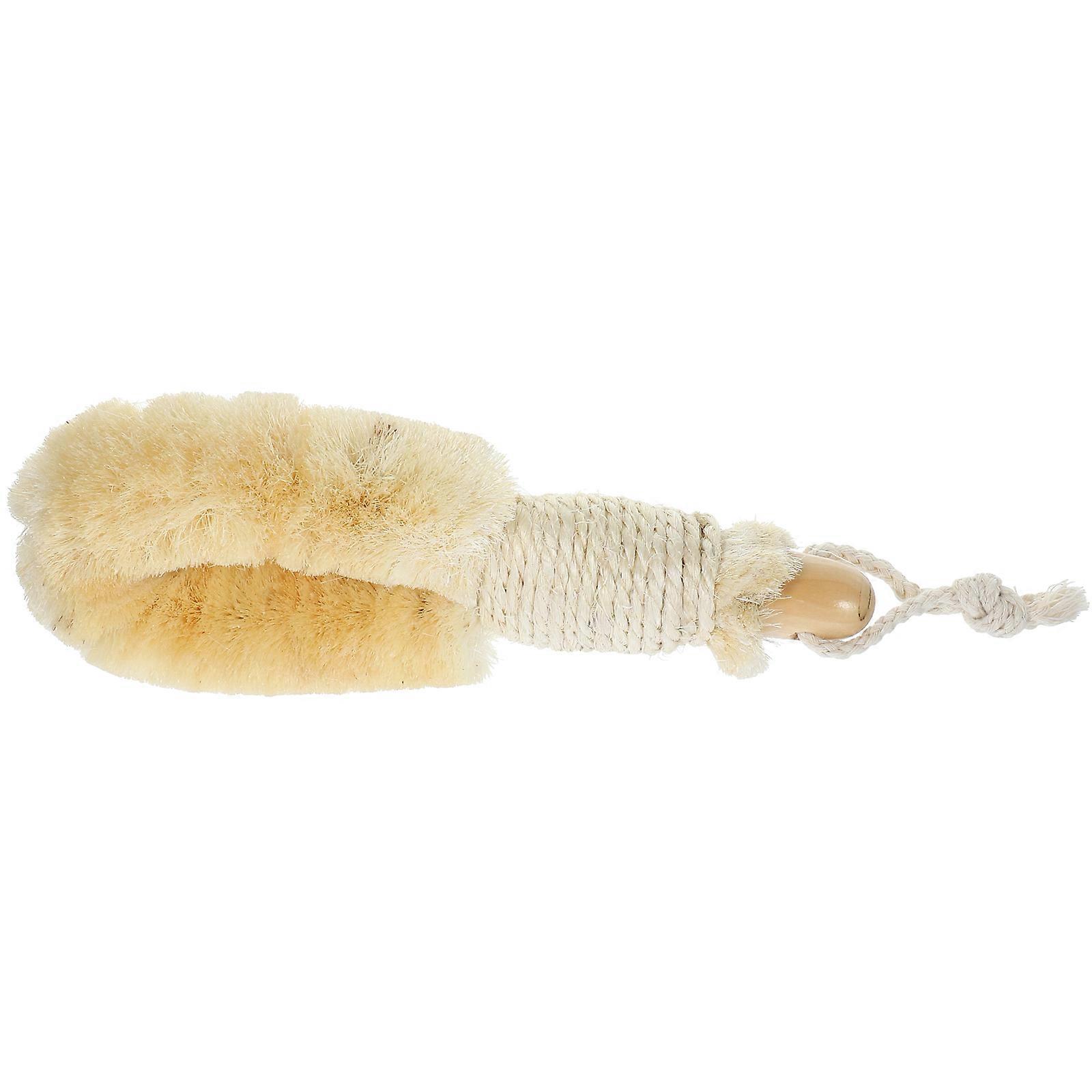 Bathing Brush Made Of Wood And Jute For Adults In Light Yellow Ideal For Shower Routine 1 Piece