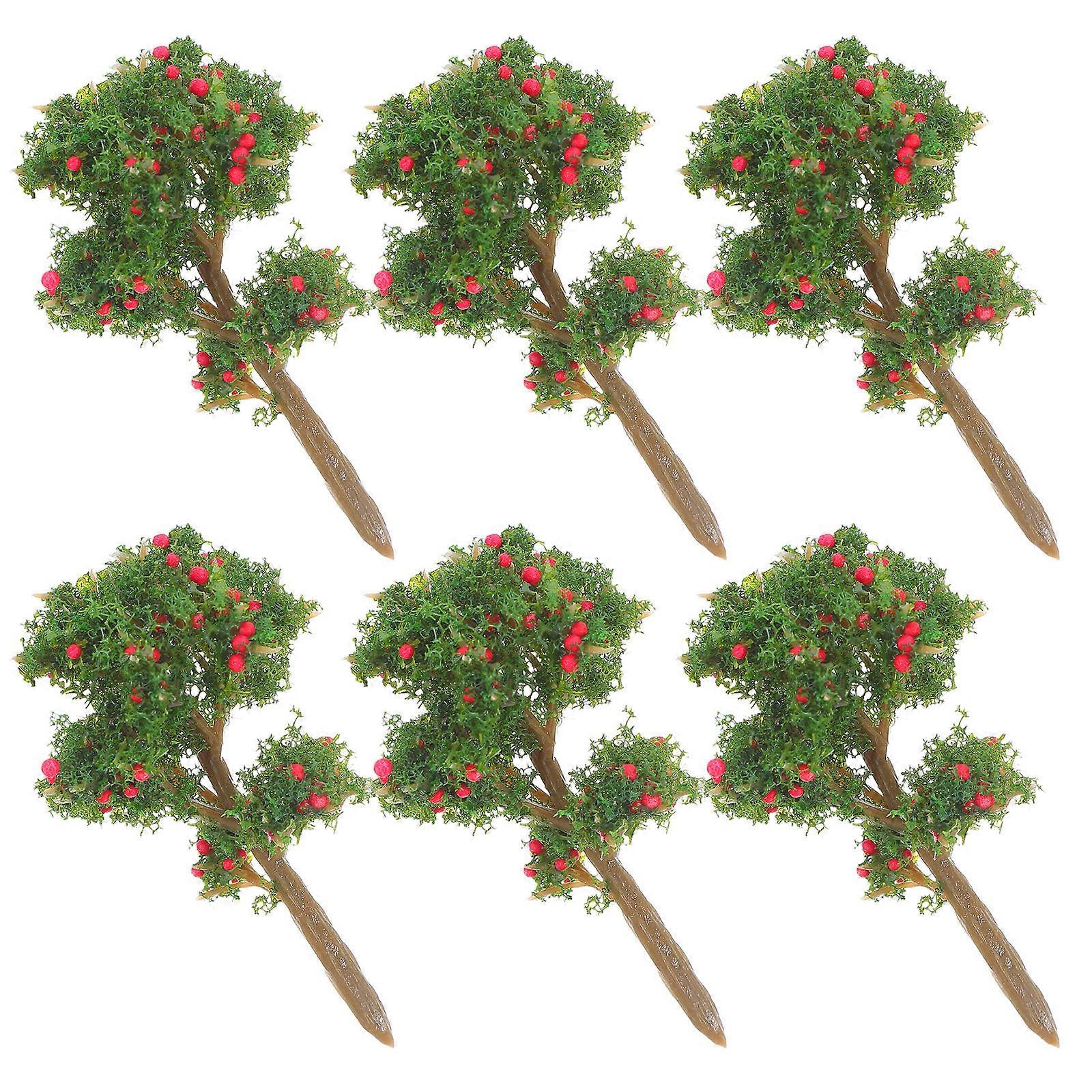 Red Fake Apple Tree Model for Diorama Decorations 24Pcs Miniature Artificial