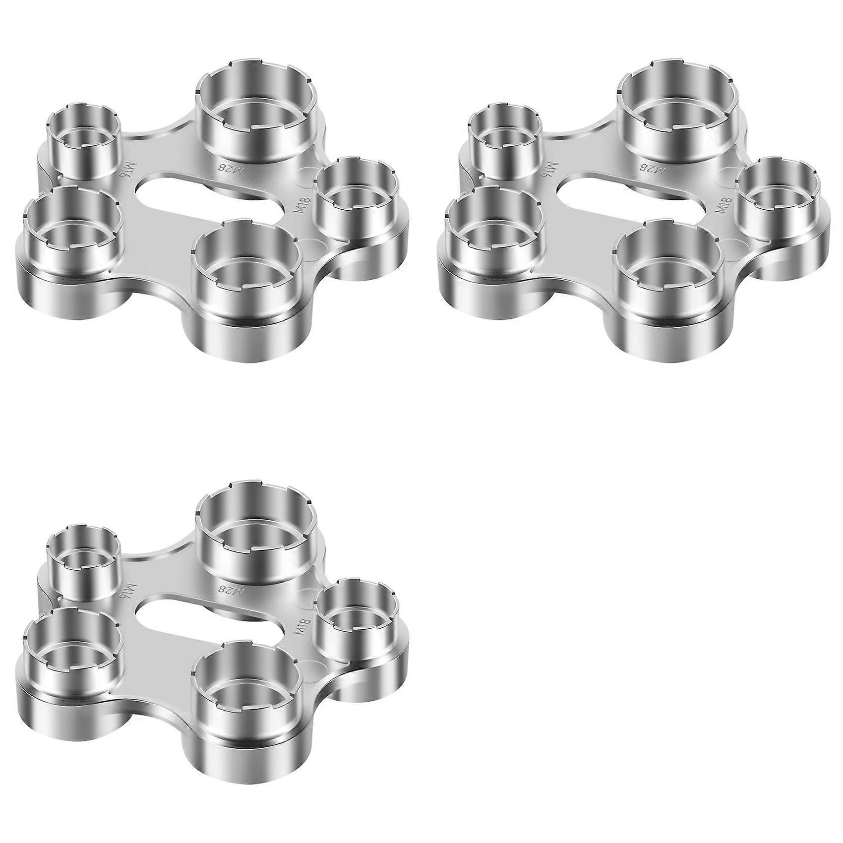 3X 10 in 1 Faucet Aerator Removal Tool, Metal Aerator Key Wrench with Front Threads M28, M24, M22, M20/M18