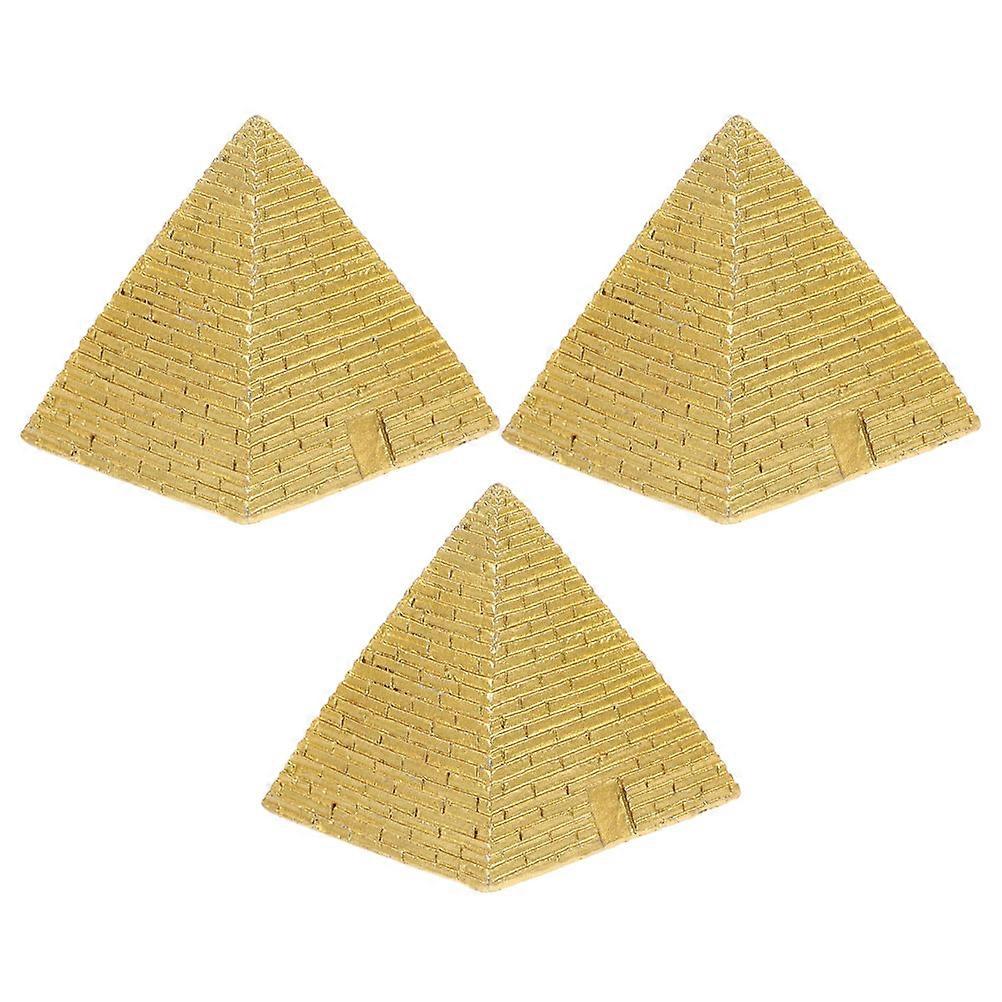 Resin Mini Egyptian Pyramid Sand Table Decoration 3Pcs Set