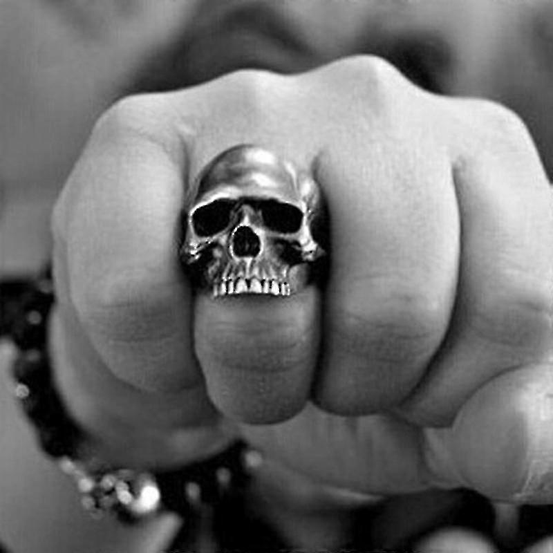 Overdreven Skull Ring Mannen Punk Ring