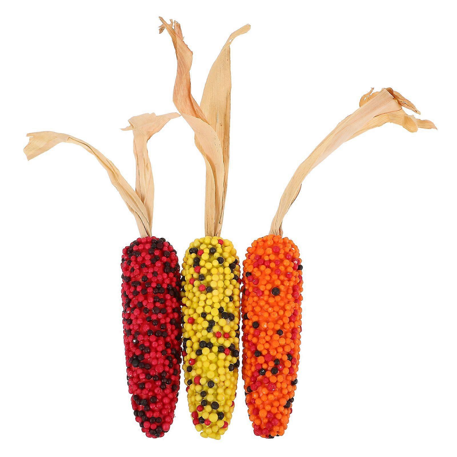 3pcs Simulation Corn Props Decorative Corn Models Foams Corn Artificial Corn Decoration