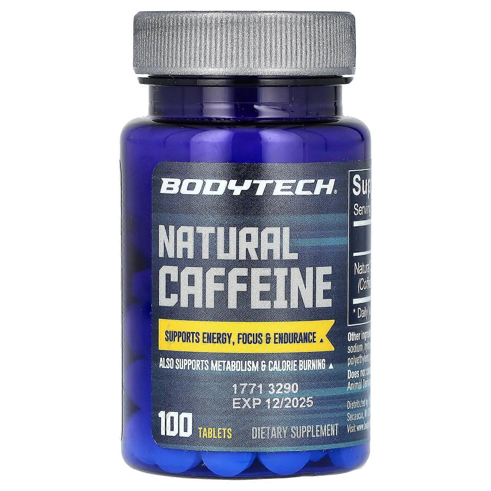 BodyTech, Natural Caffeine, 100 Tablets