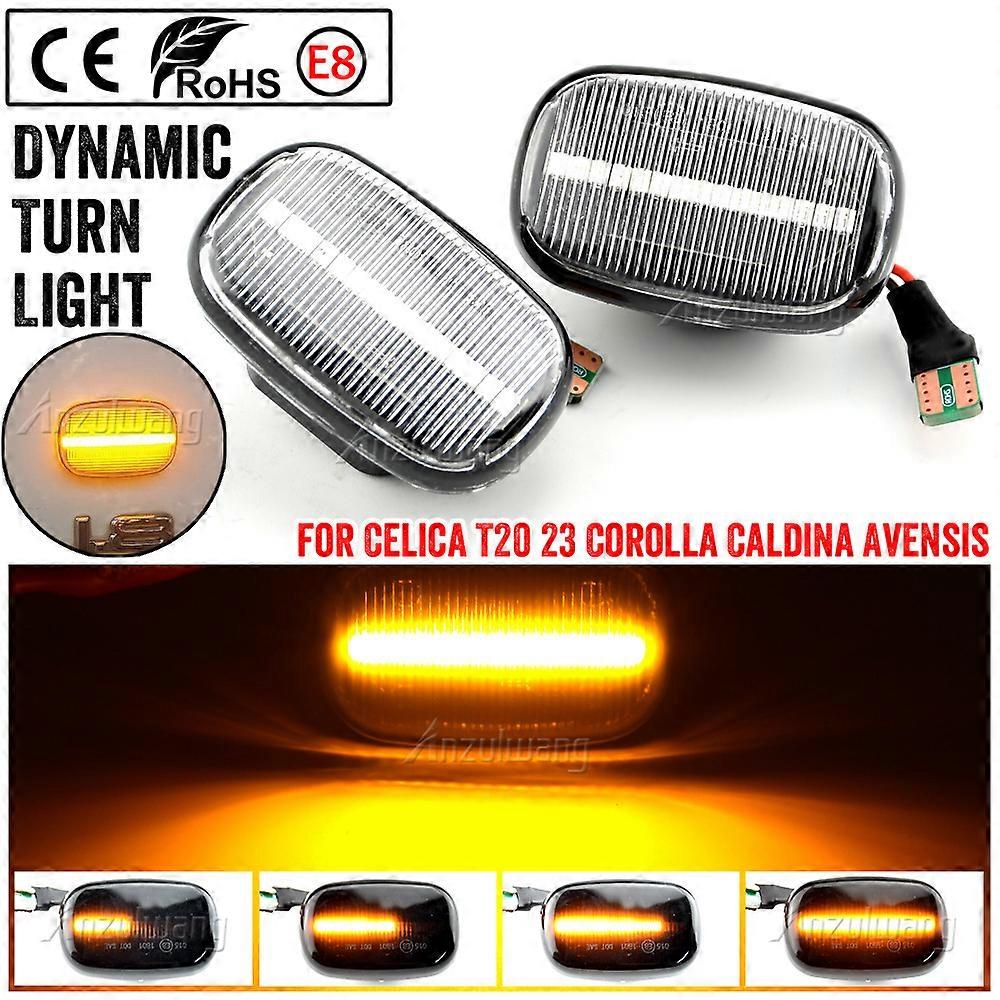 2pcs Dynamic Led Side Marker Flowing Turn Signal Light Panel Lamp for Toyota Corolla E10/E11/E12 Yaris Verso Hilux Surf N21 RX