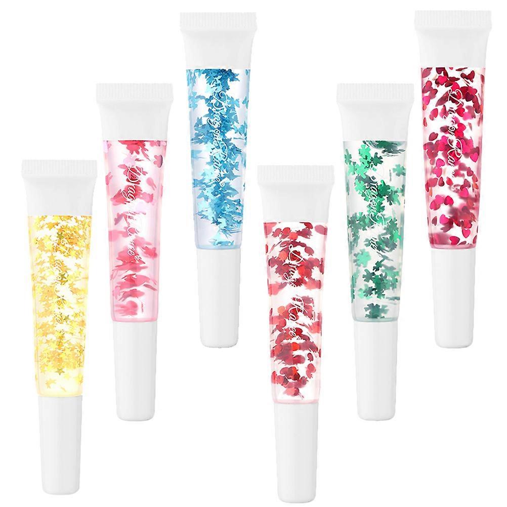 Lip Oil Portable Lip Gloss Moisturizing Oil 6Pcs Assorted Color Plastic