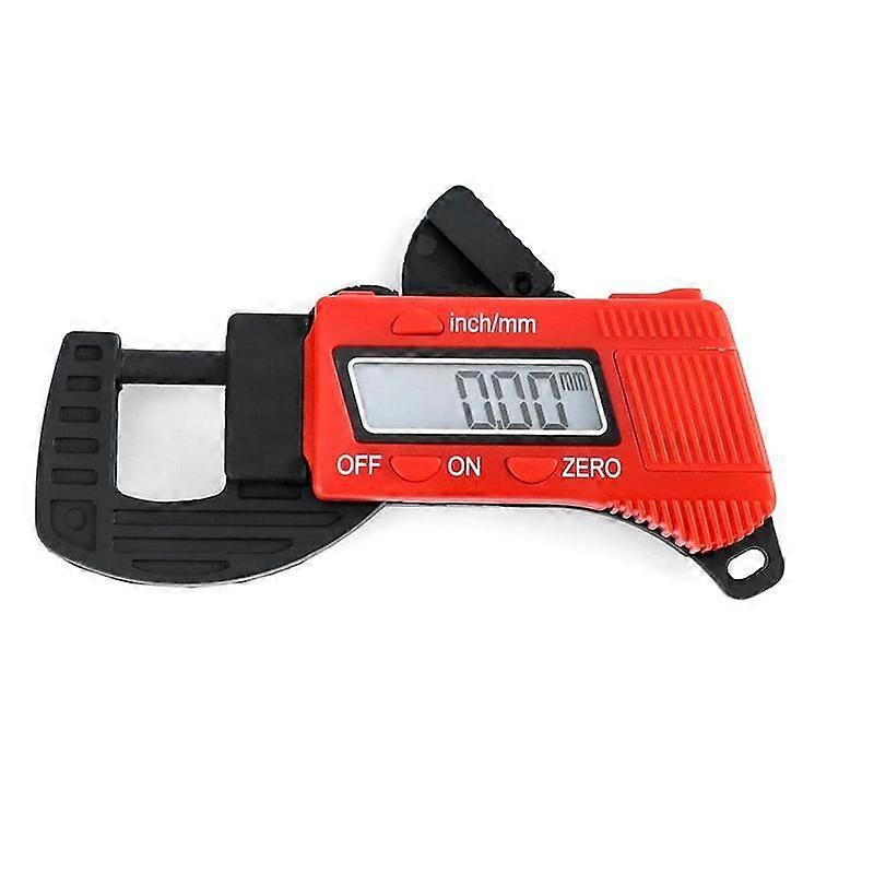 Thickness Gauge Measuring Tool, 0-12 mm (0.5") Digital Thickness Caliper Micrometer, Red