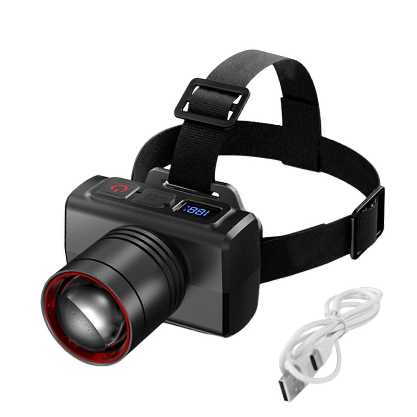 Jikaixiang LED Headlamp Rechargeable Flashlight with Motion Sensor Digital Display High Lumens Waterproof Emergency Headlamp