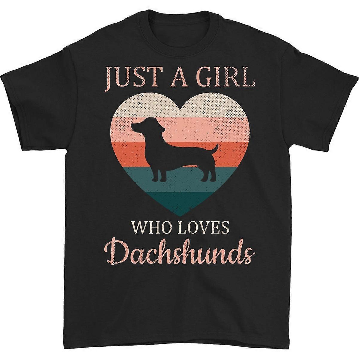 רק ילדה שאוהבת חולצת טריקו של כלבי תחש, מתנה לאוהב גור כלבים של דוקסי, חולצות טריקו מצחיקות של בעל חיות מחמד תחש