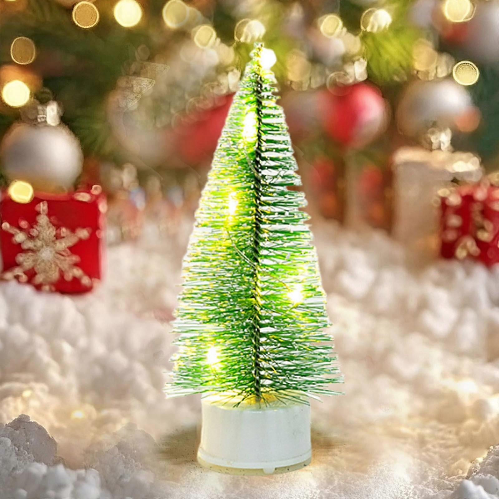 2.73In Gift for Christmas Colorful Christmas Tree Desktop Decoration Christmas Needles Small LED Illuminated Mini Christmas Tree