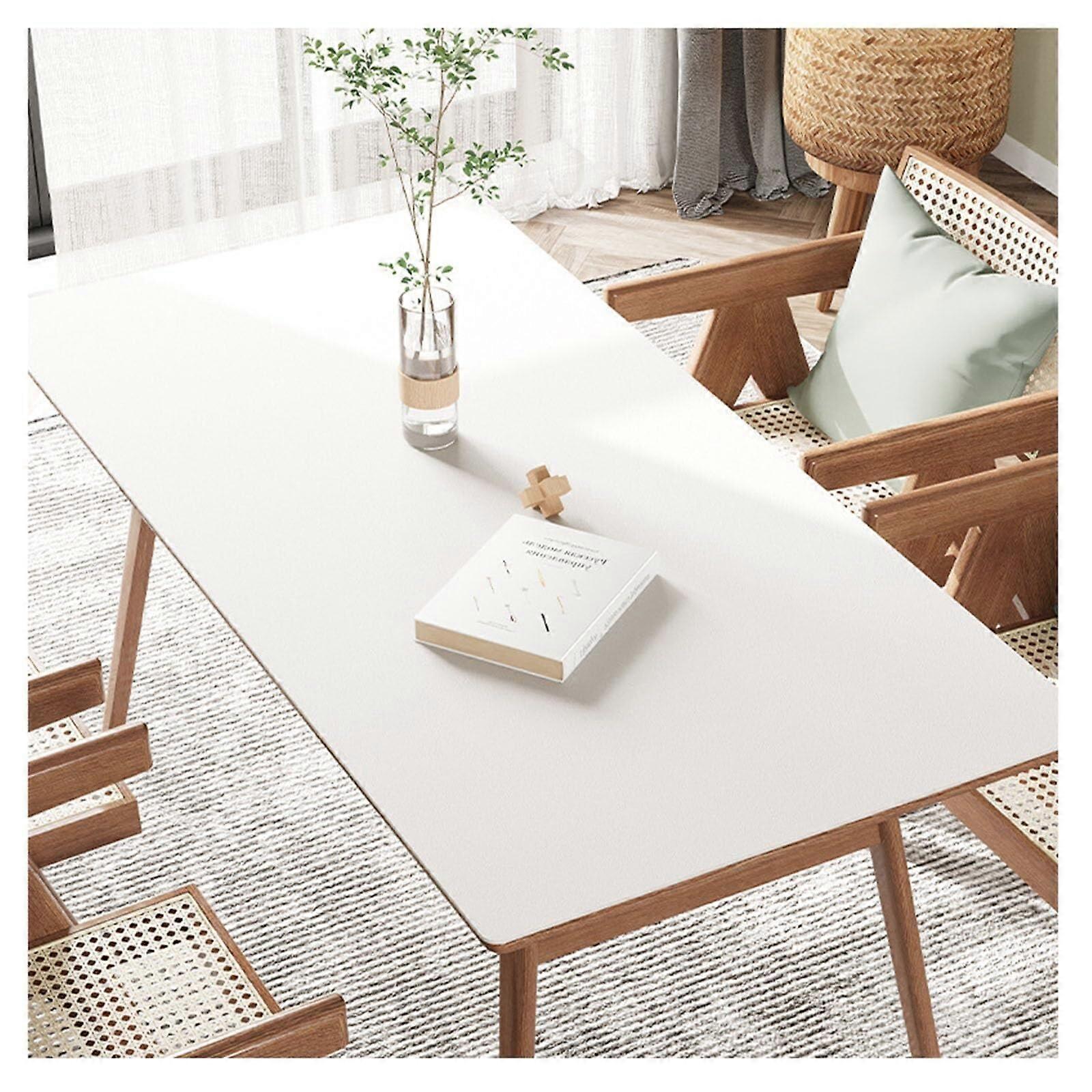 Faux Leather Table Cloth Fitted Wipeable Waterproof Oilproof Rectangular Vinyl Tablecloth 90x150cm Black or Brown