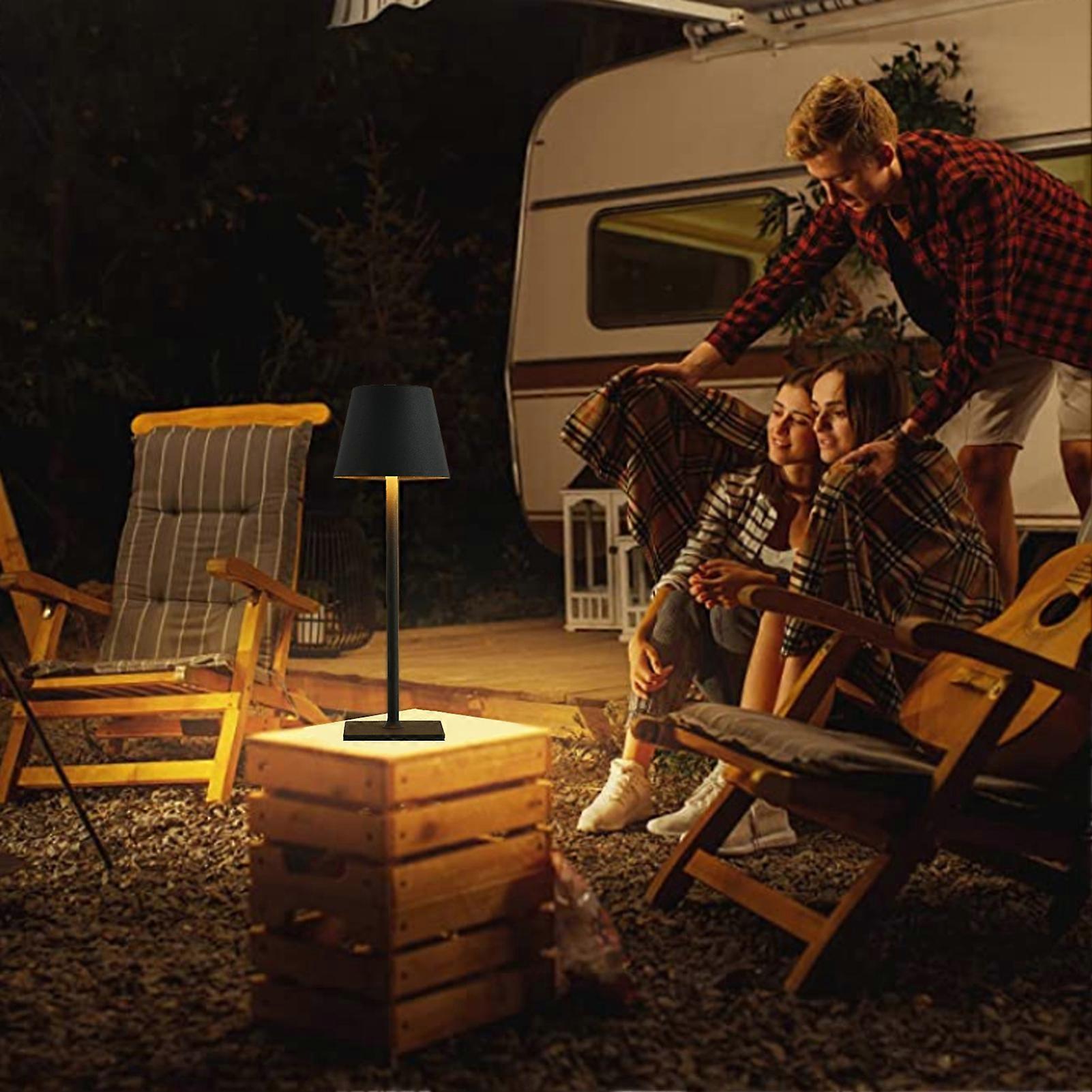 LED Desk Lamp Simple Metal Texture 3 Color Modes Dimmable Tap Control Eye Protection Table Lamp for Bedside Office Black 