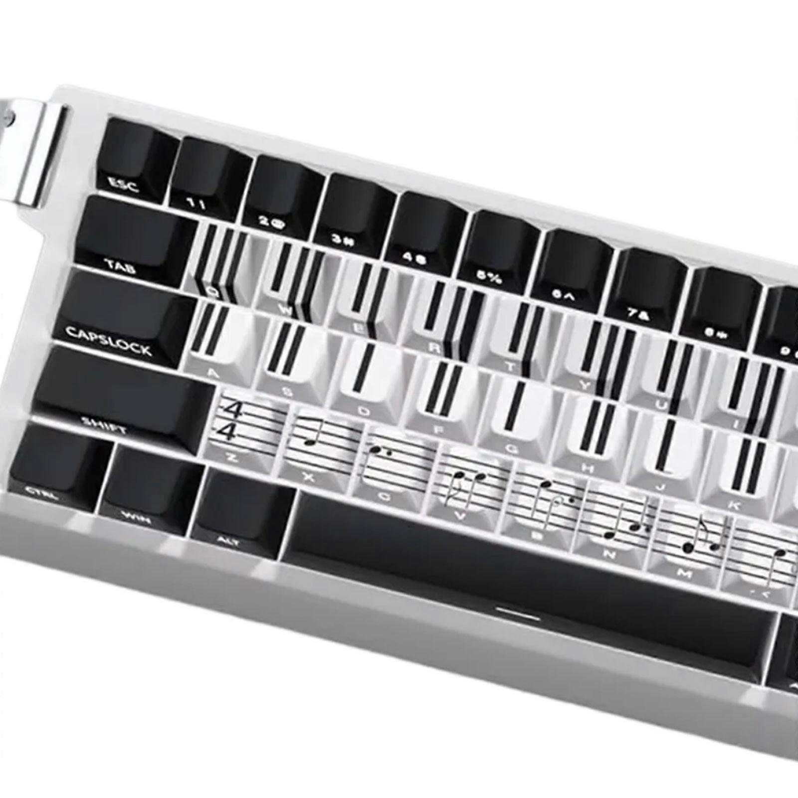 Side Print Backlit Keycaps Piano Key Theme for 68 67 65 61 60 Mechanical Keyboards 74Key Keycaps Multicolor