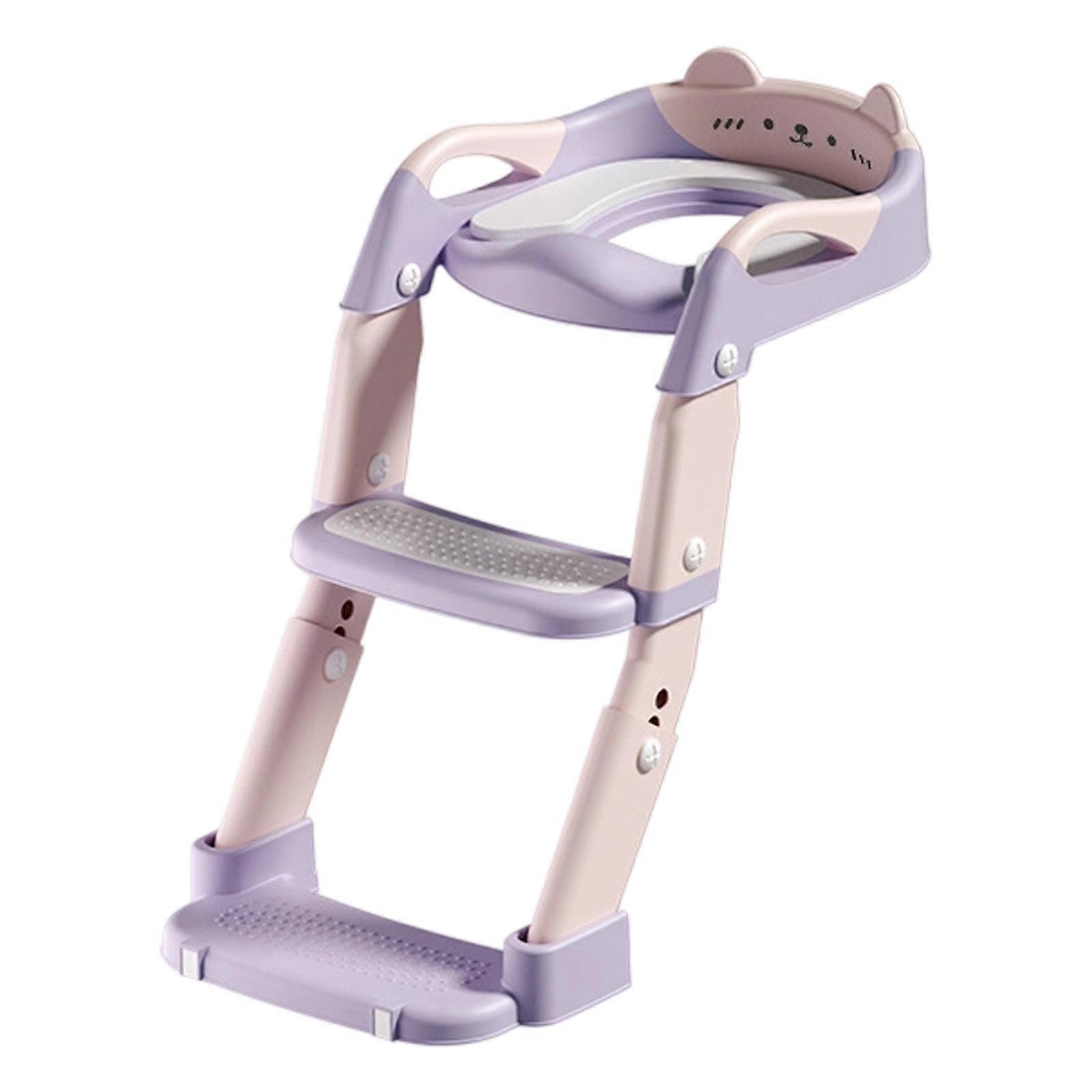 3 Function Adjustable Toilet Step For Toddlers With Collapsible Frame And Nonslip Surfaces Technology  Pink Color