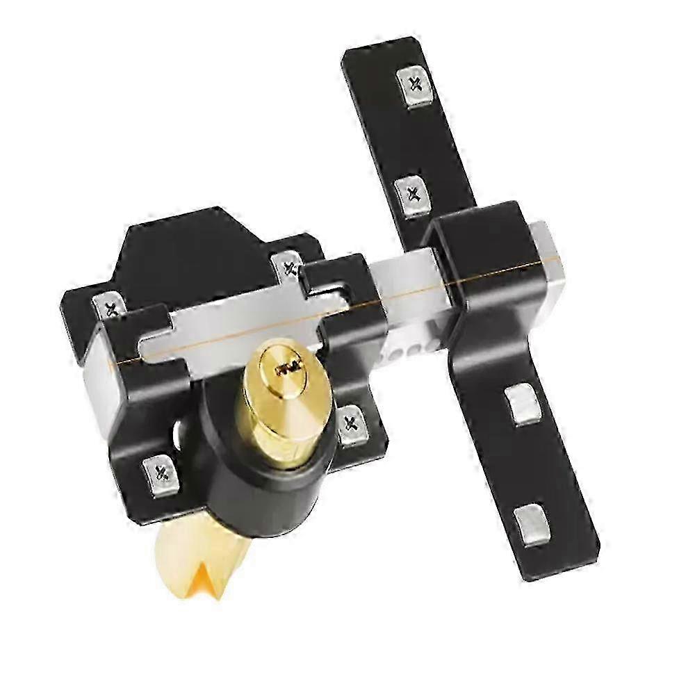 Garden Driveway Lock with 50/70mm Double Long Throw Gate, 5 Keys, Locks Both Sides - Universal Design