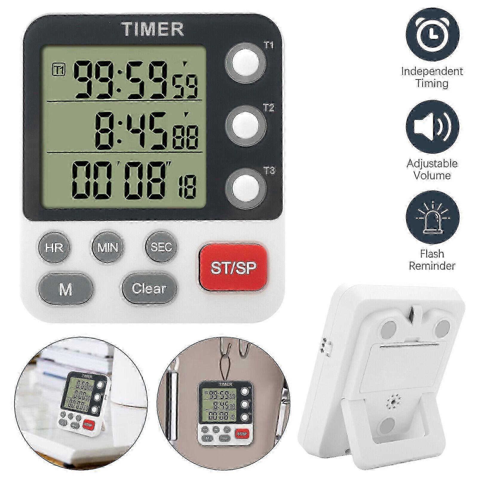 Large Digital LCD Kitchen Cooking Timer Count Down-up Clock Loud Alarm Magnetic