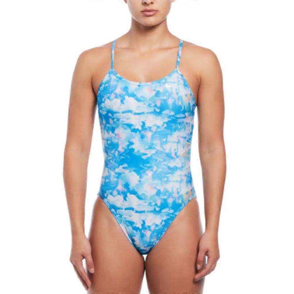 Nike Hydrastrong Multi Print Cutout Swimsuit - Photo Blue