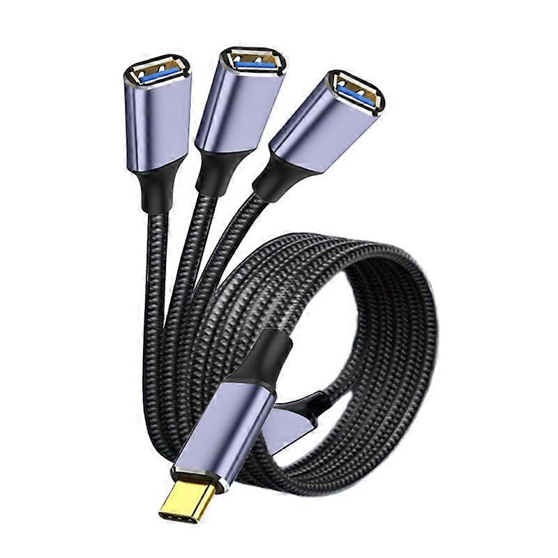 USB C to USB OTG Adapter Type C OTG Cable USB C Male to 2/3 USB 2.0 Female