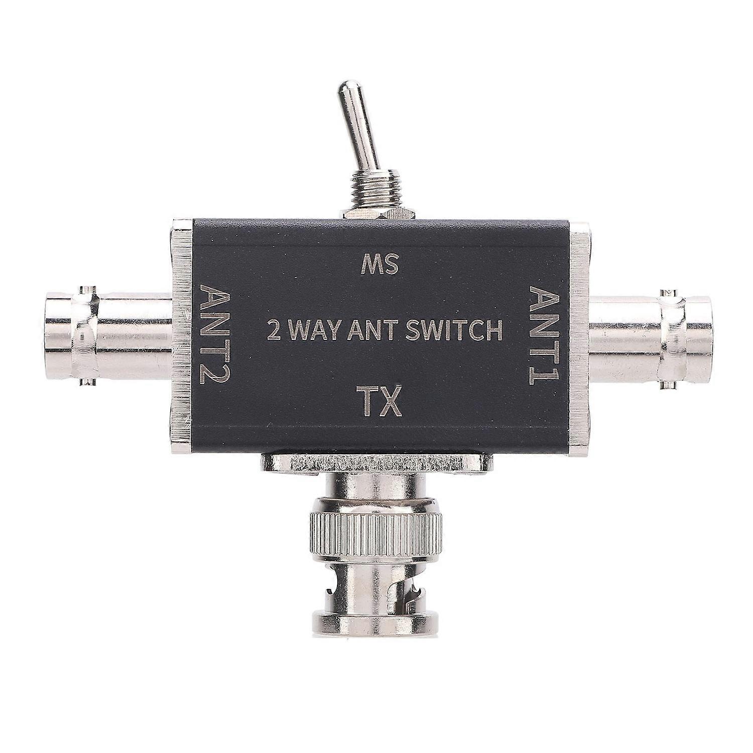 2 Way Antenna Switch 100W 0-50MHz BNC Connector Manual Antenna Conversion Switch with Cutoff and Gro