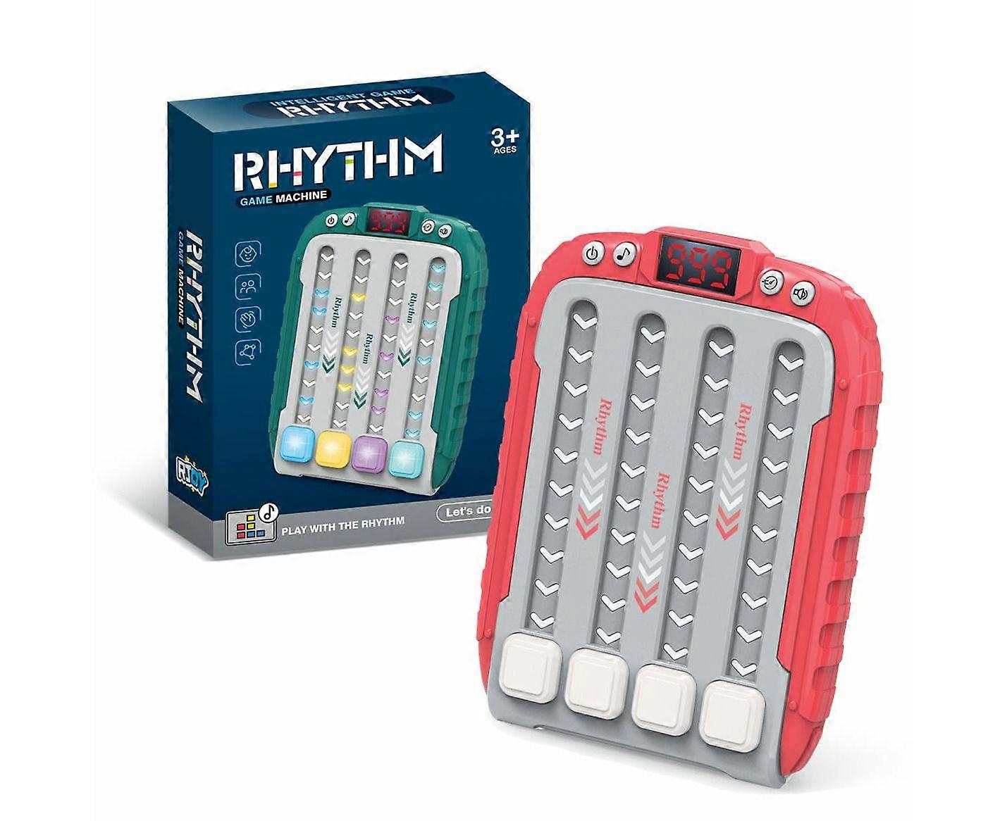 Rhythm Game Machine, Quick Push Pop Game Pop it Game Handheld Puzzle Game Machine, Red