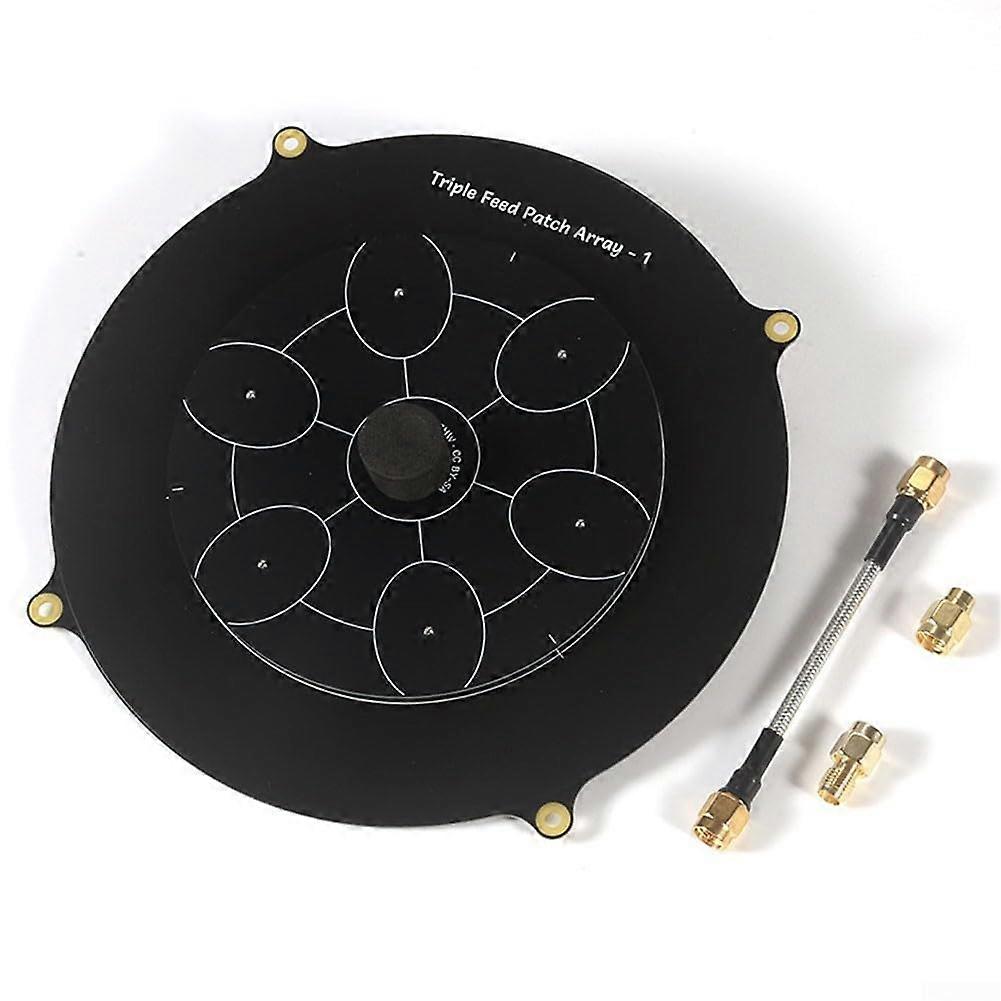 150mm Triple Feed Patch FPV Antenna 5.8GHz Coupled Patch Design Minimize Loss Maximize Coverage Pin Connector Black