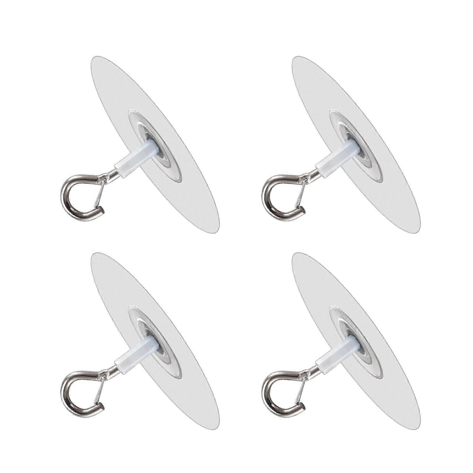 Invisible Ceiling Hooks 4Pack Adhesive Mounts for Curtains and Planters Transparent Indoor and Outdoor Use