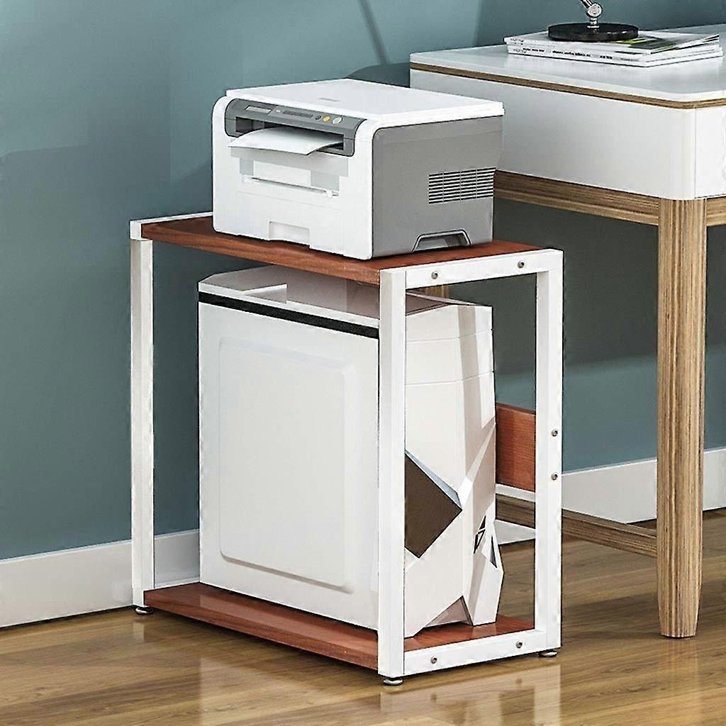 Printer Stand 2 Tier Desk Organizer Shelf for Home Office Storage, CPU Tower and Shredder Rack (H 65cm)