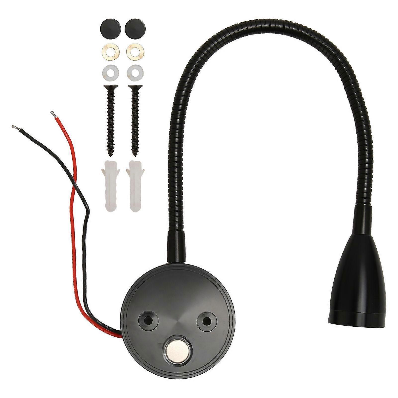 LED Wall Mounted Reading Light Touch Control 3 Color Temperature Dimmable Bedside Reading Lamp with