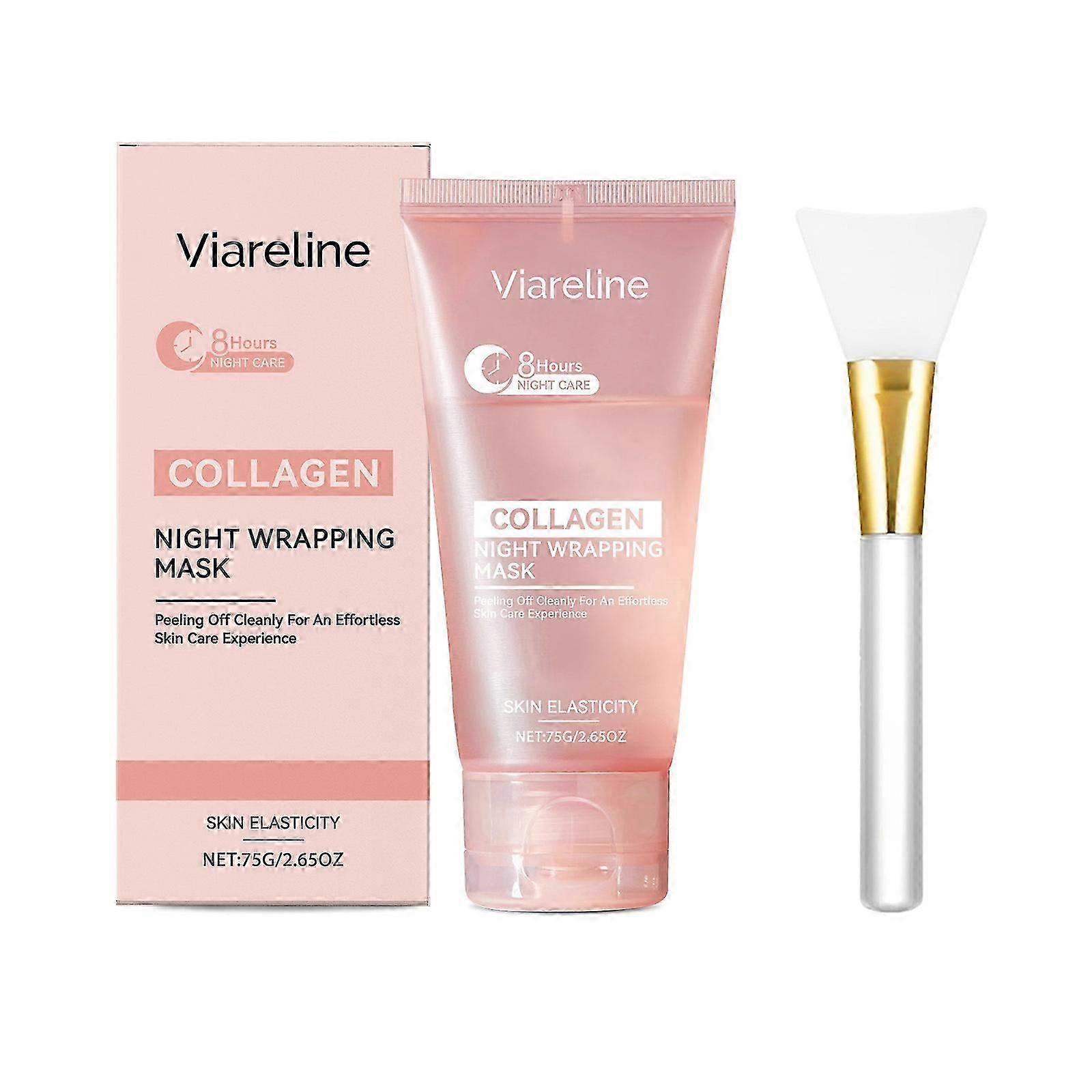 Viareline Collagen Peel-Off Mask (With Brush) Moisturizes And Nourishes Facial Skin, Enhancing Elasticity And Making It Delicate And Radiant