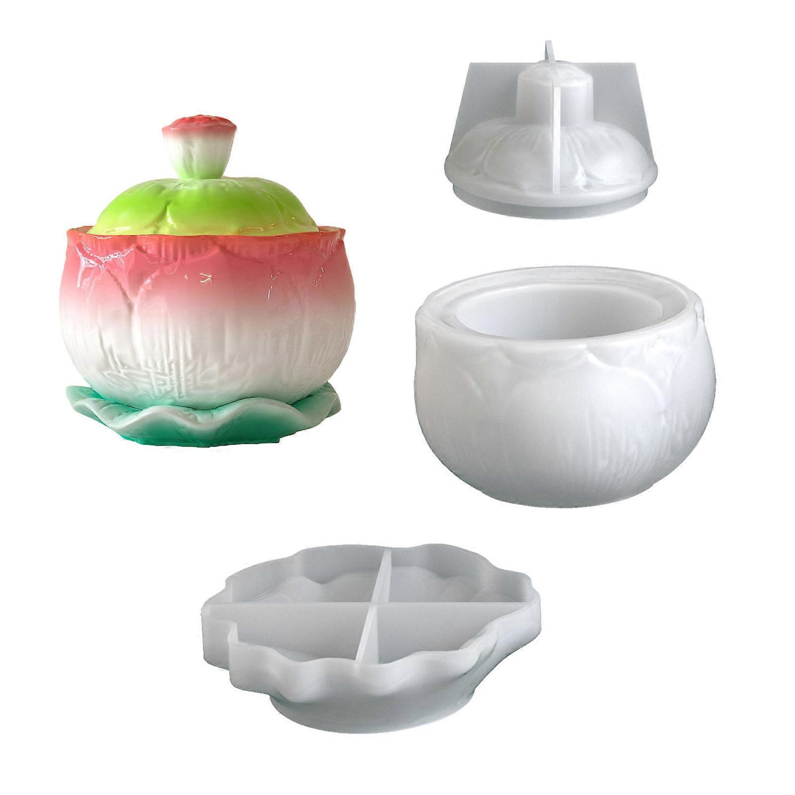 ‌Soft Silicone Mold for Storage Container Candle Cup Making Easy Release with Lid Perfect for Candle Making Projects Multicolor