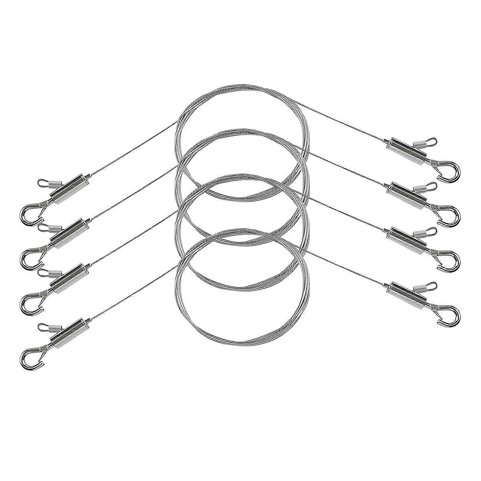 Strong Picture Hanging Set Steel Wire with Adjustable Clip & D Rings Complete Mounting Set for 50lb Art Work Use Multicolor