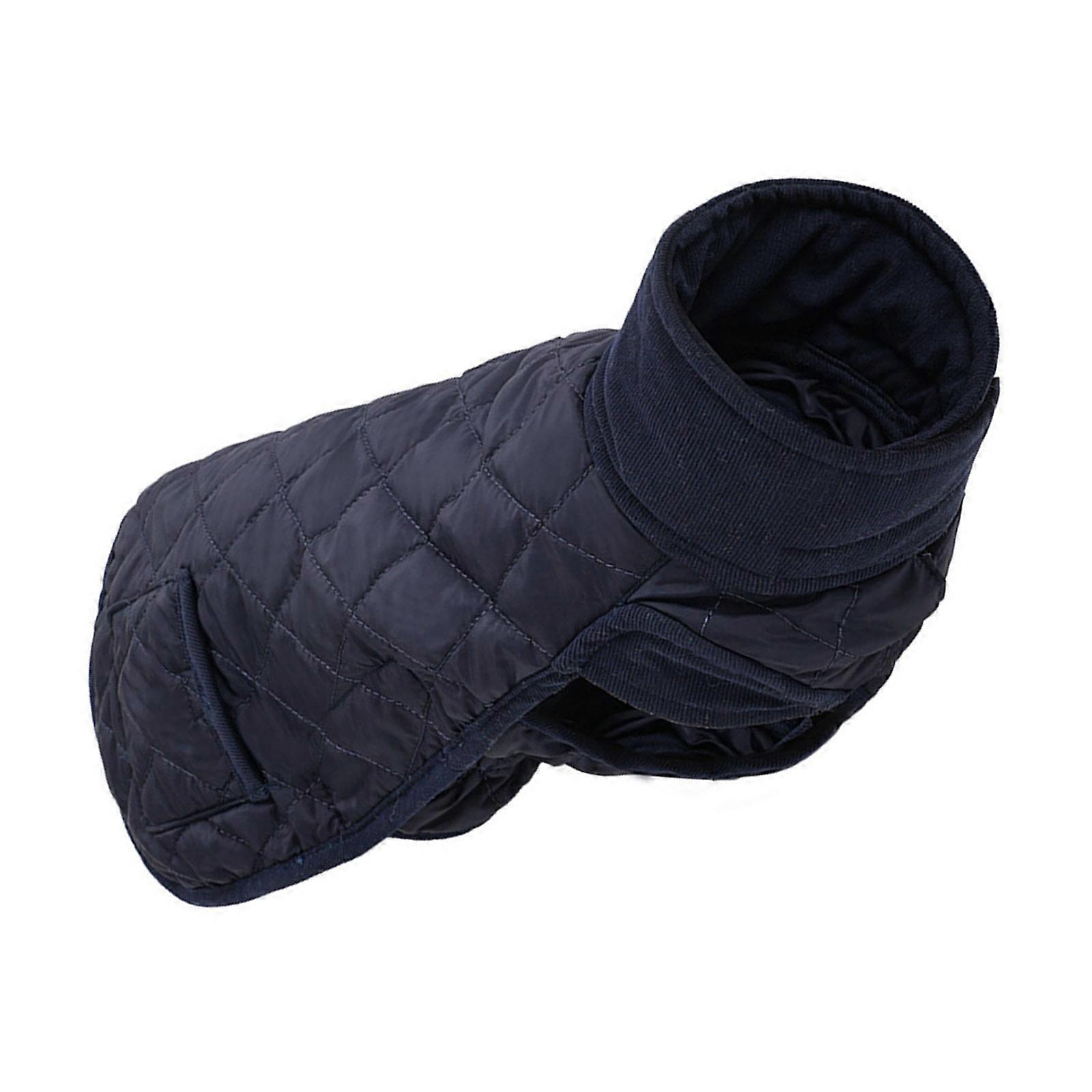 Thermal Dog Jackets Windproof Winter Wear Soft Polyester Outer Layer With Quick Closure For Small Medium Large Breeds  Navy Blue S