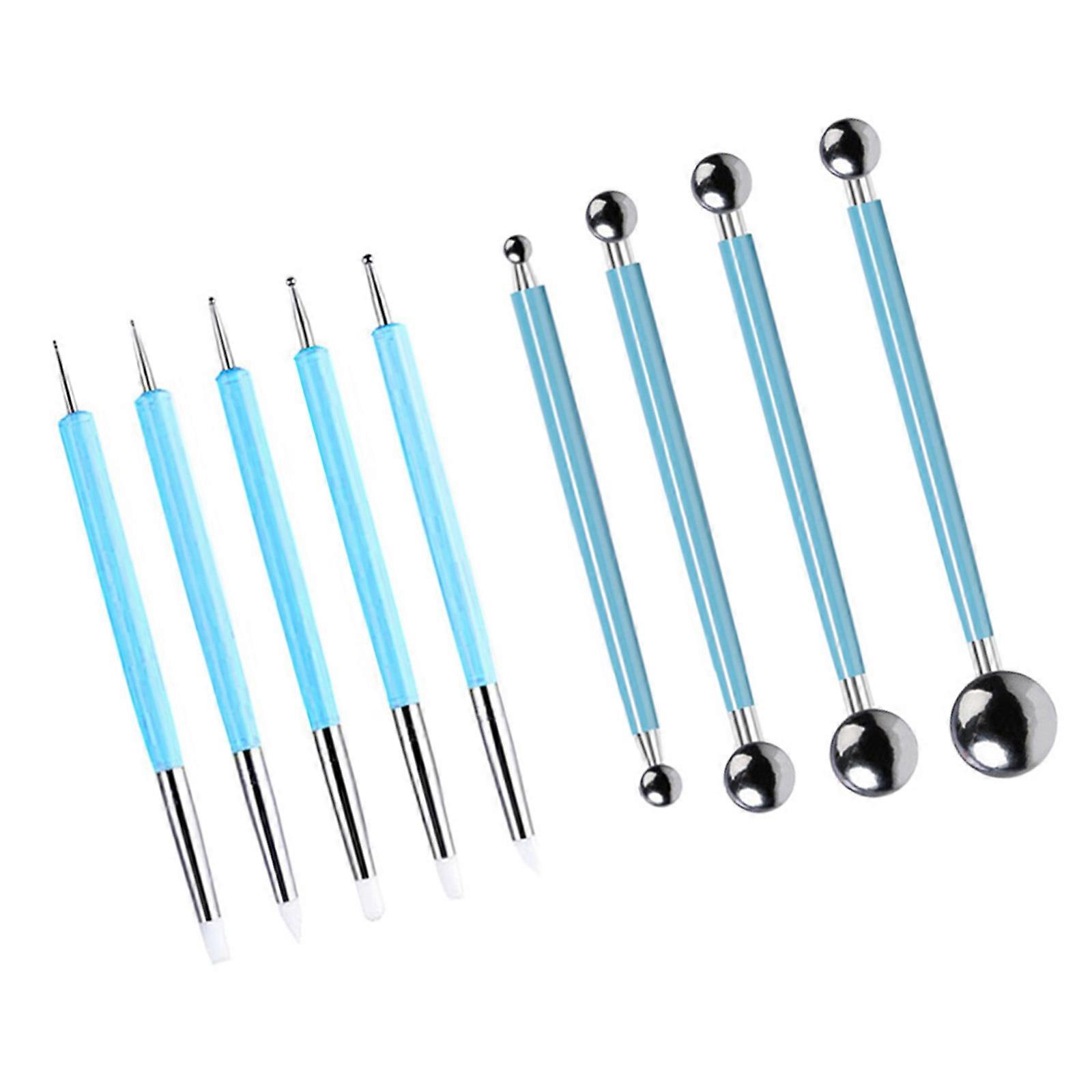 9Pcs Professional Clay Engraving Pen Double Ended Pottery Modelling Embossing Tool for Sculpturing and Rock Painting Multicolor