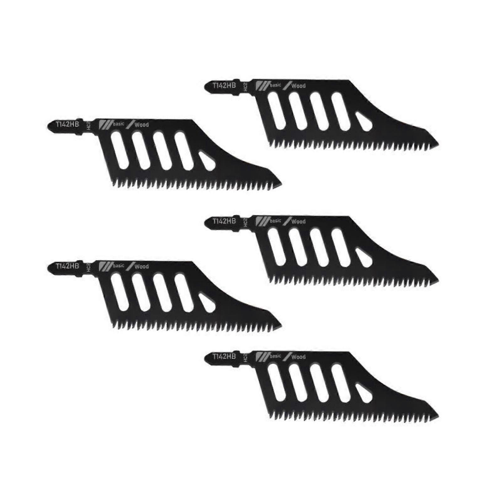 5Pieces Jigsaws Replacement Blade Optimized For Wood Crafts Projects Woodworking Extended Service Life T Shanks Design Multicolor
