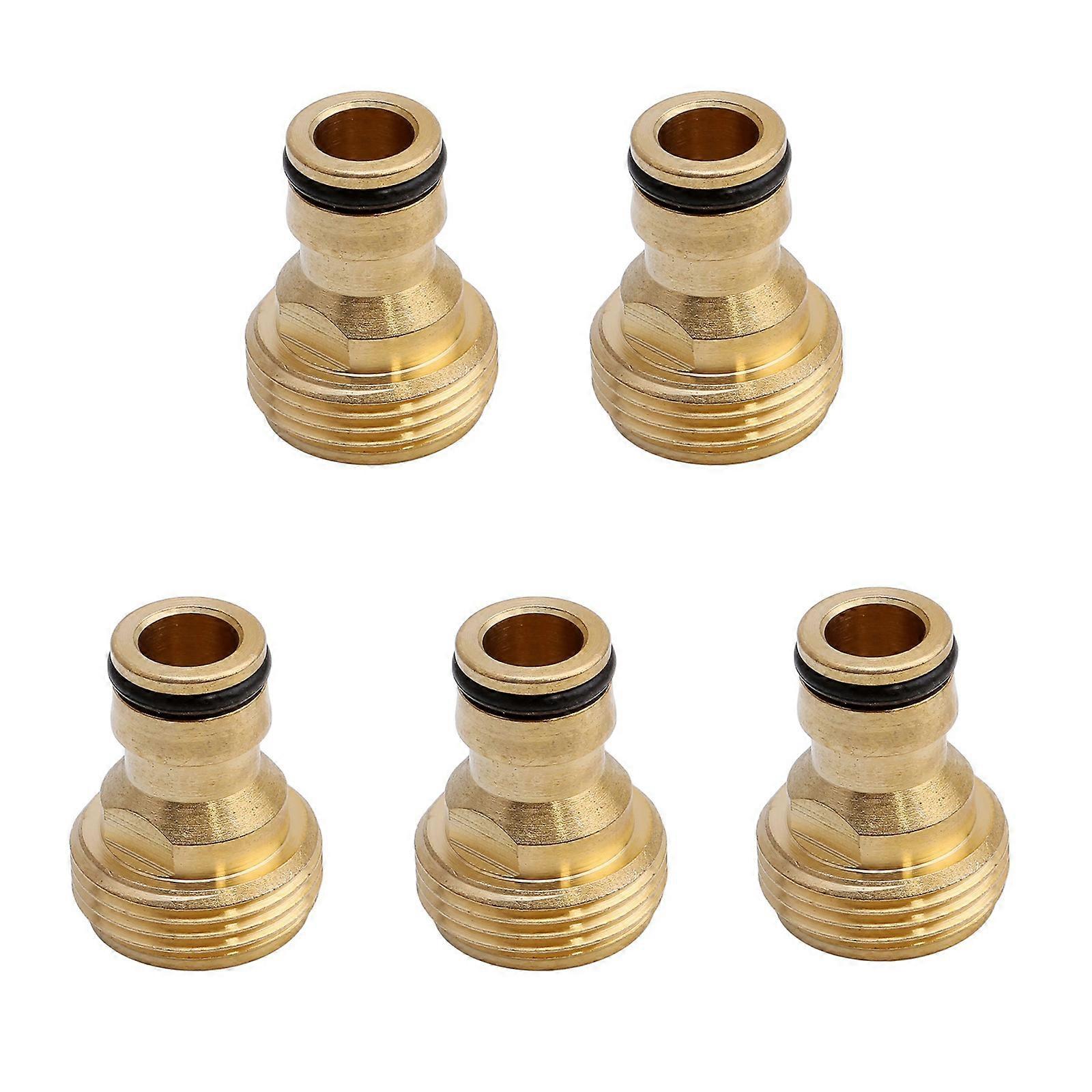 5Pieces Sturdy Brass Tap Adapters Connectors Universals Thread Connection With Mixers Hose Basins Accessories Use Multicolor